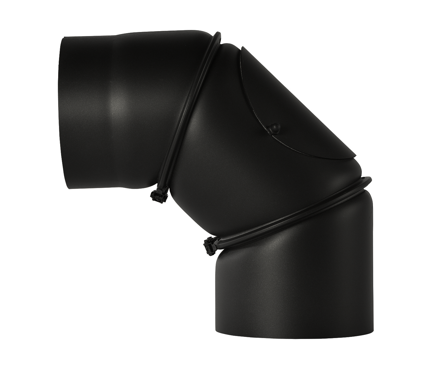 CODO AJUSTABLE 90° CON PUERTA DE LIMPIEZA EN ACERO 2MM - Ø150MM