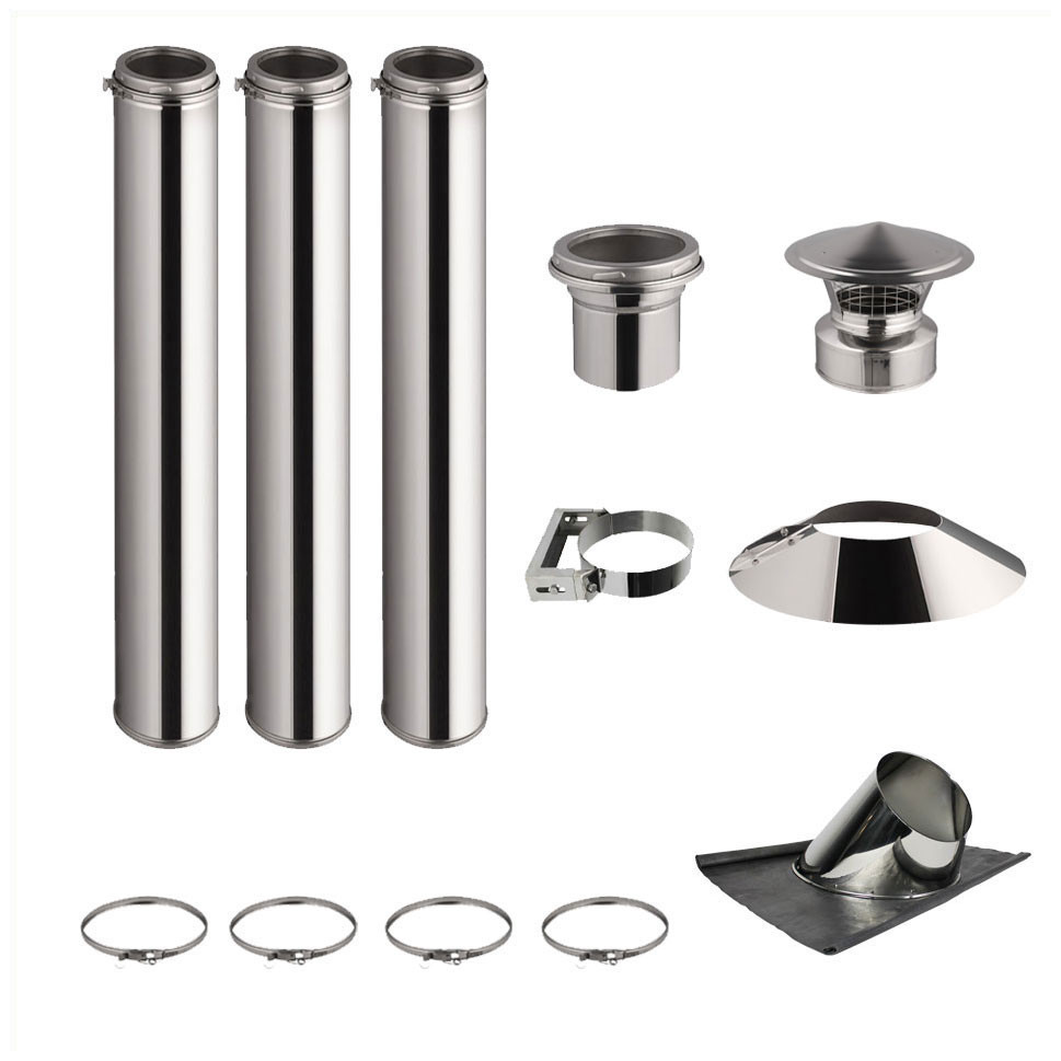 KIT 3 TUBOS DE CHIMENEA DOBLE PARED 100CM - Ø 125-150-180-200MM