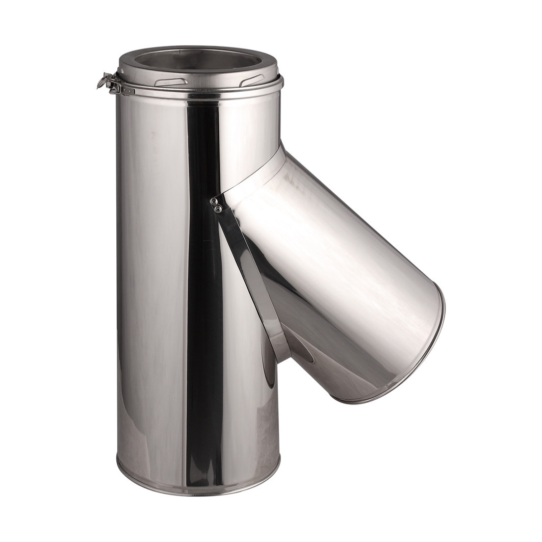 Te de conexión 45° en inox – Ø125-150-180-200mm