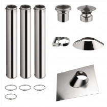 KIT 3 TUBOS DE CHIMENEA DOBLE PARED 100CM - Ø 125-150-180-200MM