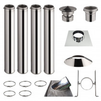 KIT 4 TUBOS DE CHIMENEA DOBLE PARED 100CM - Ø 125-150-180-200MM