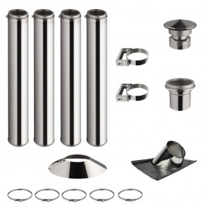 KIT 4 TUBOS DE CHIMENEA DOBLE PARED 100CM - Ø 125-150-180-200MM